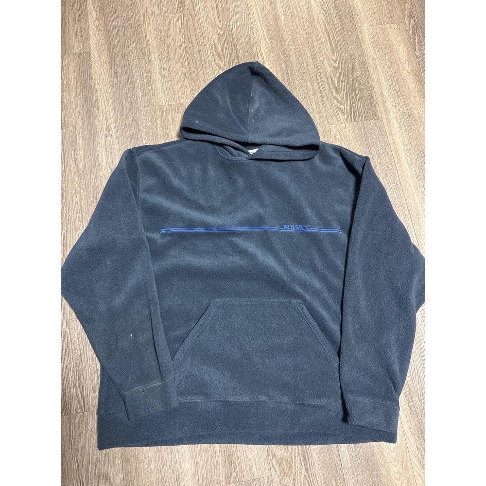 Old Navy Outlet Mens XL Fleece Hoodie Navy Blue Embroidered Logo Pullover